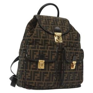 FENDI Zucca Canvas Backpack Black Brown